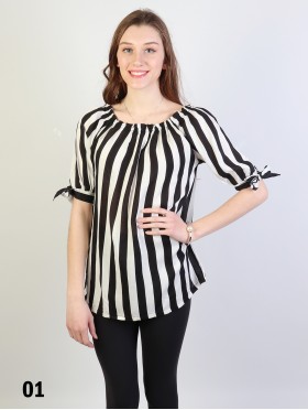 Off The Shoulder Fashion Top With Stripe Detail